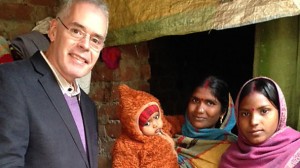 Peter with a family in Bihar