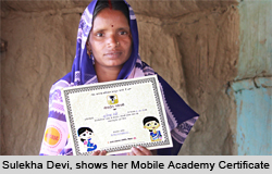 Sulekha Devi, ASHA, flaunts her Mobile Academy certificate