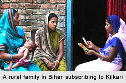 A rural family in Bihar subscribing to Kilkari